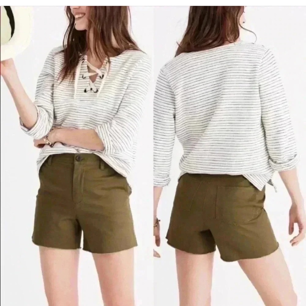 Madewell twill green shorts 25